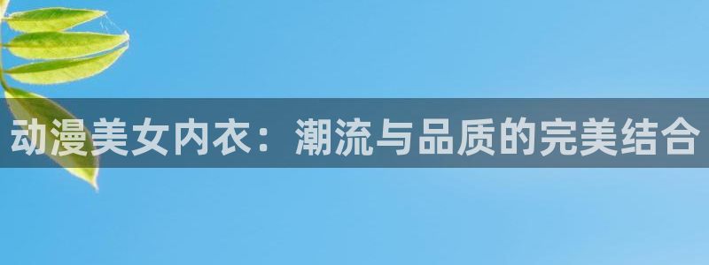 里番本子库漫画：动漫美女内衣：潮流与品质的完美结合